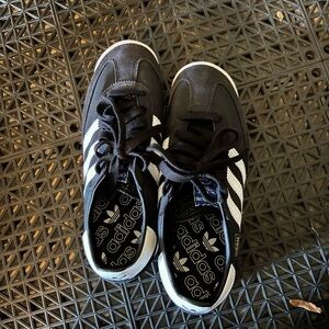 Adidas Kids Black and White Striped Sneakers SL 72 RS